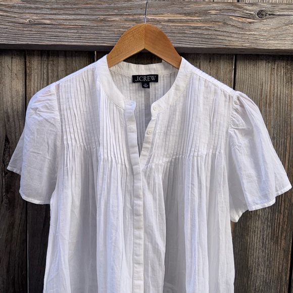 J. Crew Lace-trim pintuck top in cotton voile Size XS - Picture 12 of 16